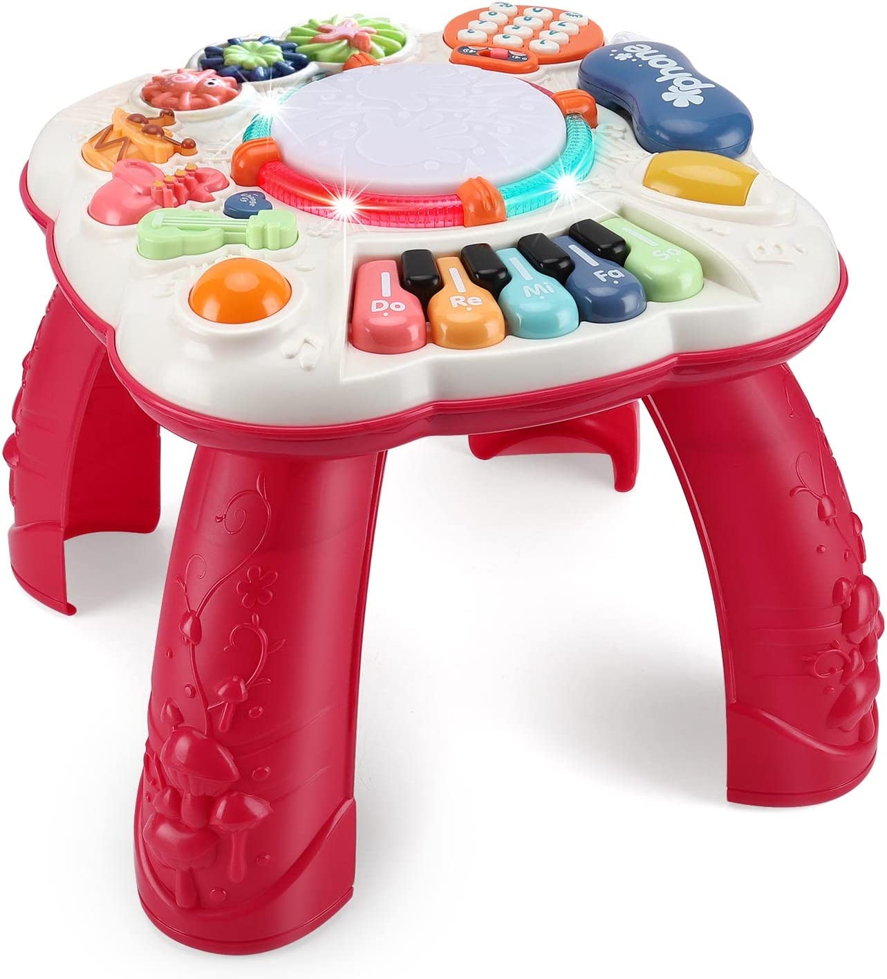 BACCOW Baby Toys 6 to 12-18 Months, Musical Activity Table for 1 Year Old Boys Girls Gifts, Toddler Infant Toys, Length 11.8 Inches Width 11.8 Inches Height 12.2 Inches