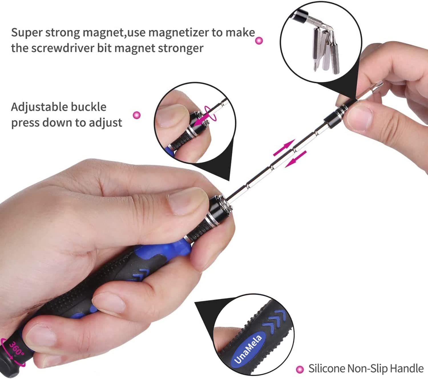 Precision Screwdriver Set, 61 in 1 Computer Repair Tool Kit with 56 Bits, Professional Electronics Screwdriver Kit Compatible for Laptop, PC, Camera, iPhone, Tablet, Xbox, PS4 Controller