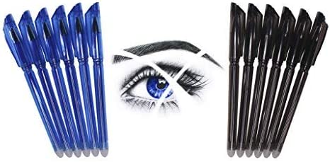 Hieno Supplies Friction Erasable Pens - Value Pack of 6 Black & 6 Blue Pens with Ultra Fine 0.38mm Point - 12 Erasable Gel Pens - Best for Smooth Writing & Easy Correction