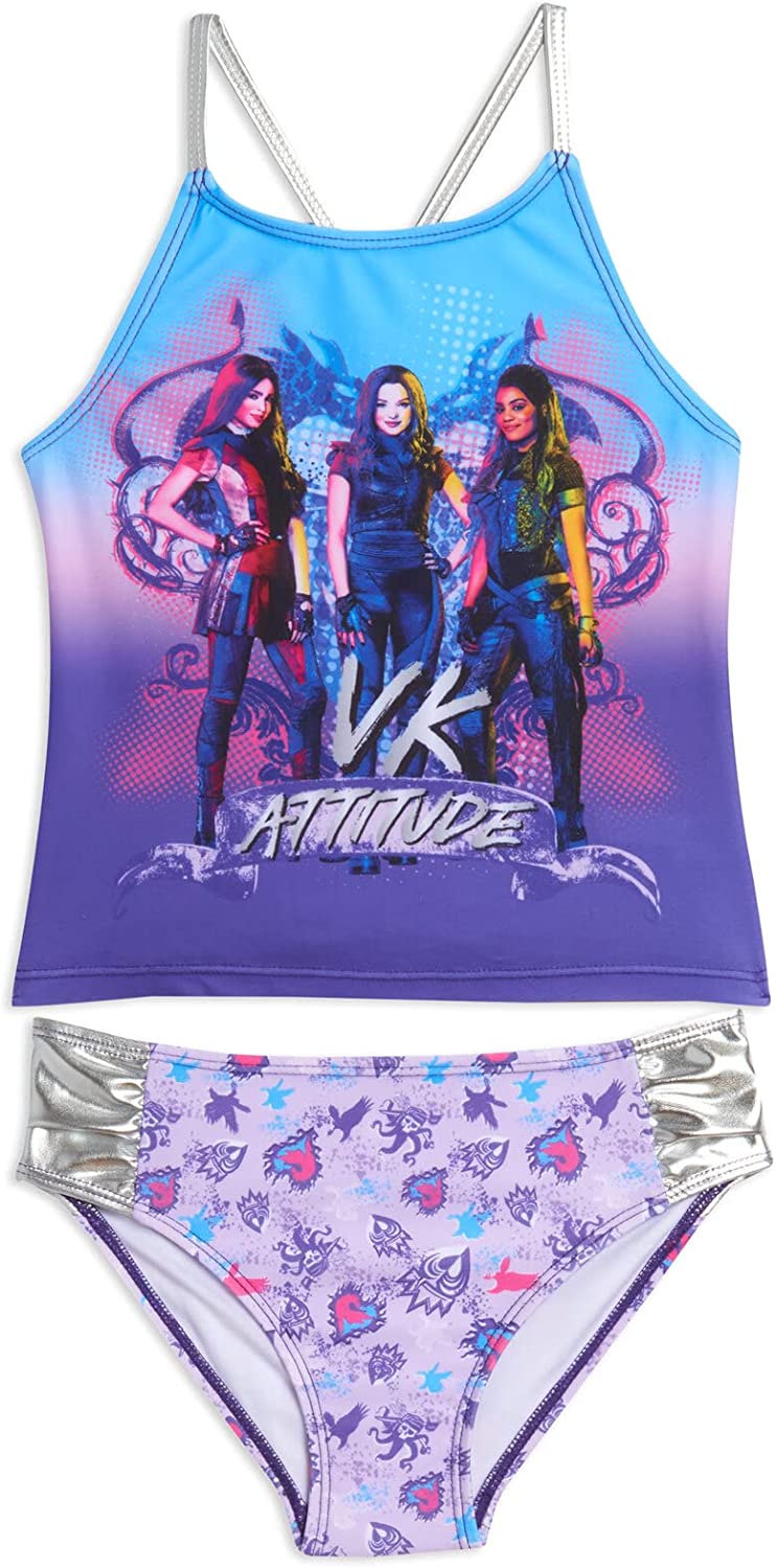 Disney Descendants Mal Evie Uma Tankini Top & Swim Bottom Set