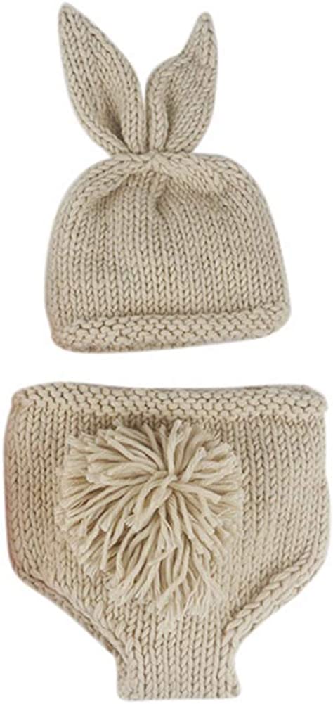 IMEKIS Newborn Baby Easter Bunny Photography Prop Costume Crochet Knit Hat Diaper Carrot 1st Birthday Outfit Set for Boy Girl