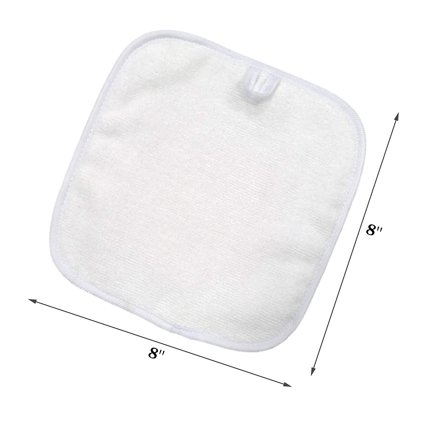 Polyte Premium Hypoallergenic Microfiber Makeup Remover and Facial Cleansing Cloth, 8 x 8 in, 6 Pack (Purple,White)