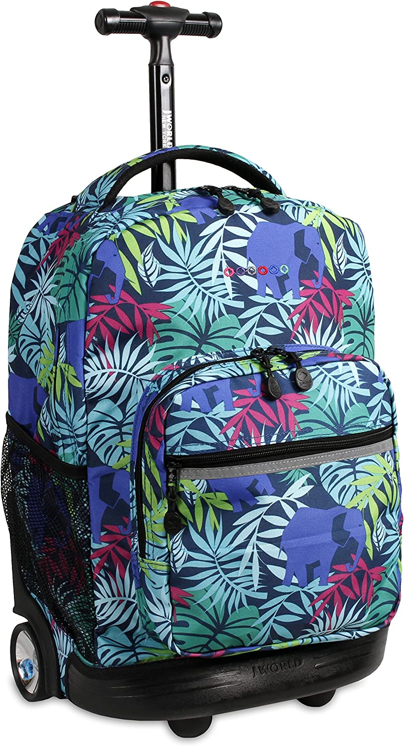 J World New York Sunrise Rolling Backpack Backpack, SAVANNA, 18"