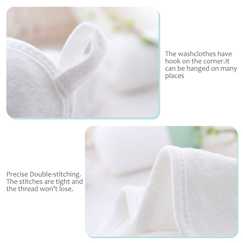 Bamboo Baby Washcloths - 2 Layer Soft Absorbent Bamboo Towel - Newborn Bath Face Towel - Natural Baby Wipes for Delicate Skin - Baby Registry as Shower(6 Pack)