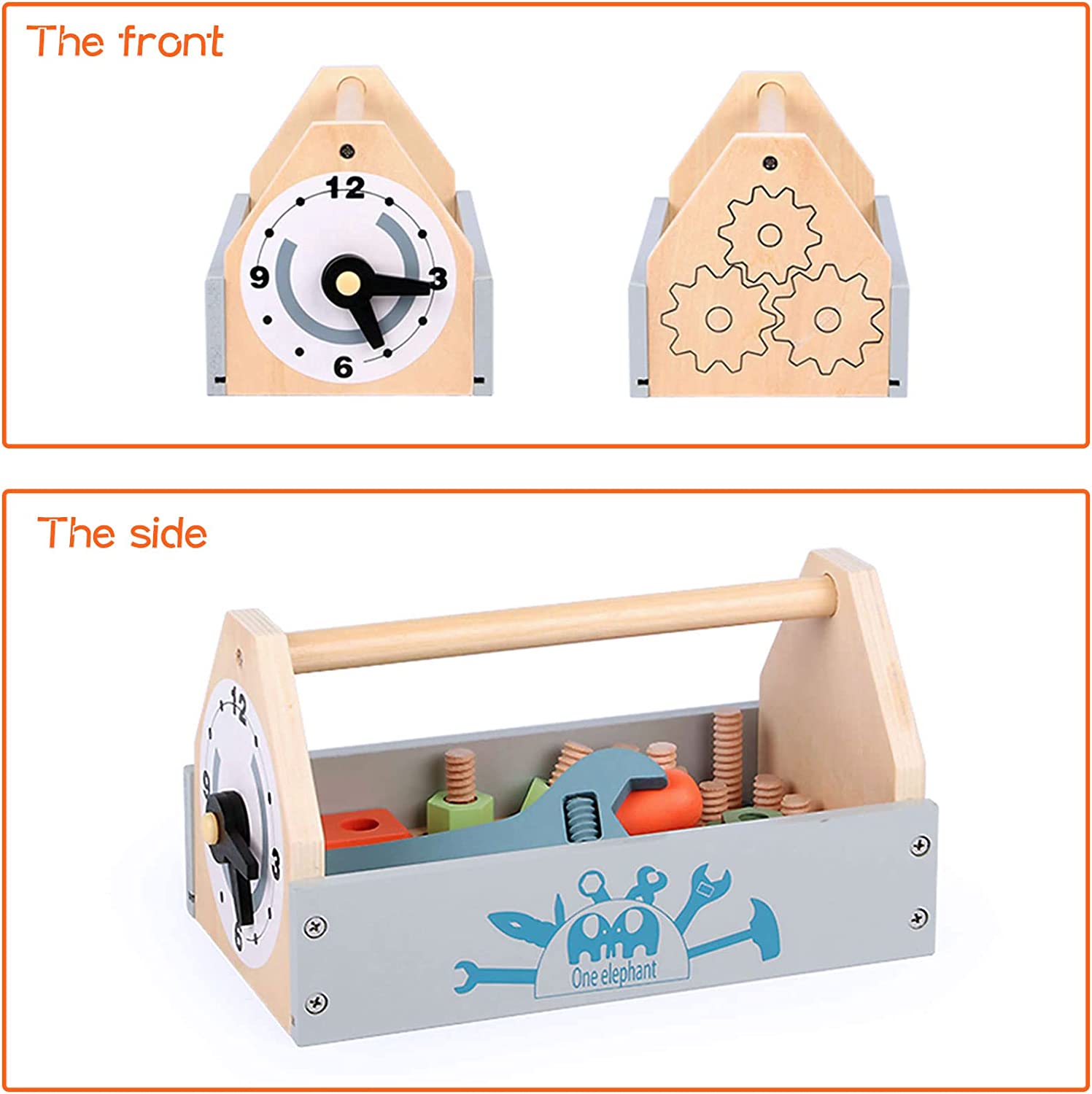 PETKABOO Kids Workbench Set,Toddler Tool Set,Mini Wooden Play Tool,Screw and nut disassembly to Enhance Children's Thinking and Operational Ability. Gifts for 3 Kids,Toddler