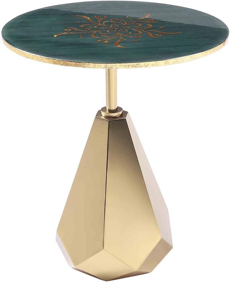 LIRUXUN Coffee Table，Round Coffee Table in Antique with Wood Top, Metal Base, and Storage Shelf Side Table