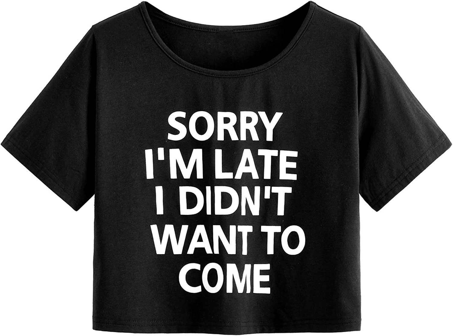 SweatyRocks Women's Casual Short Sleeve Print Crop Top T Shirt Summer Tees