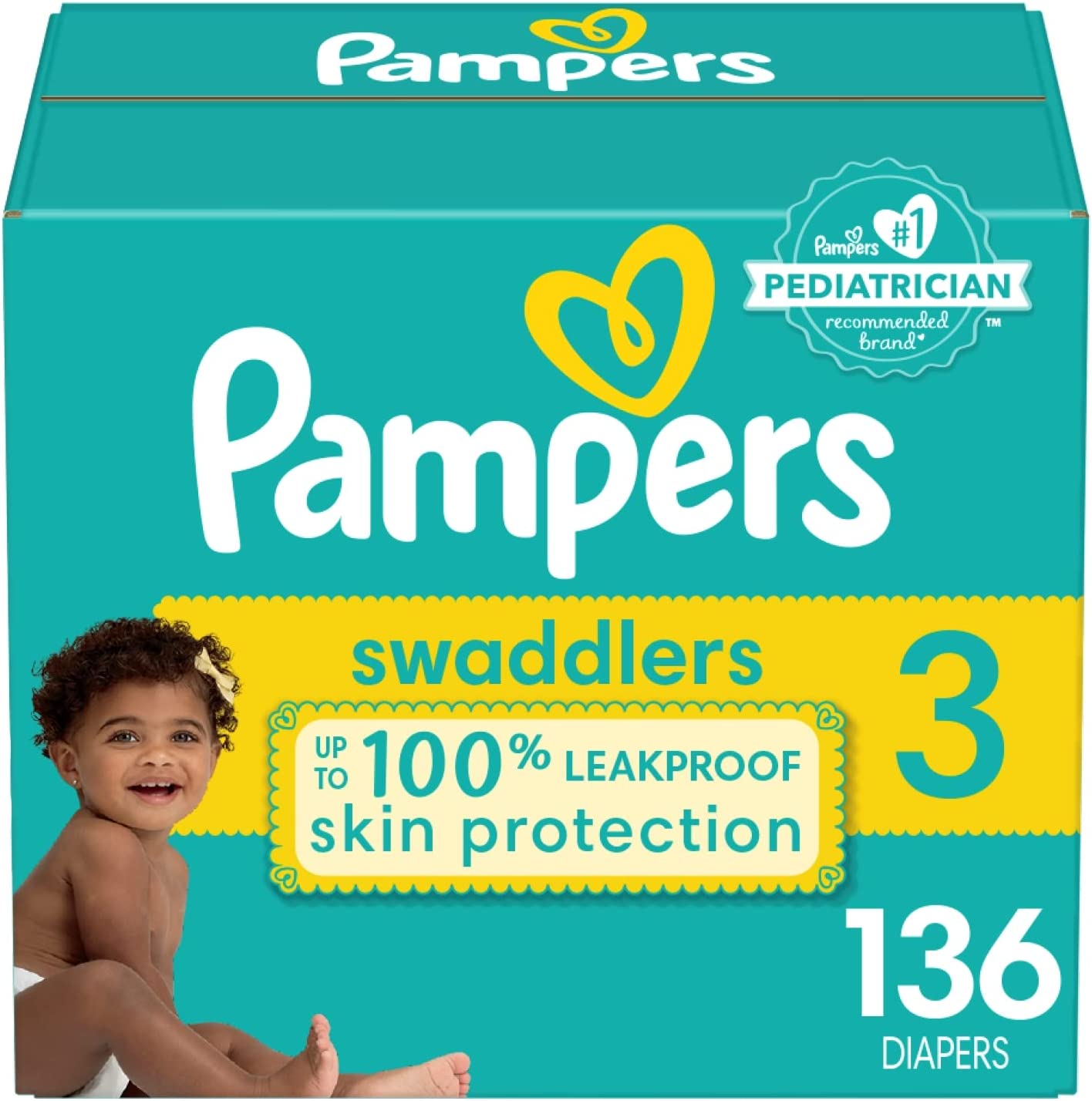 Pampers Swaddlers Active Baby Diaper Size 3 136 Count