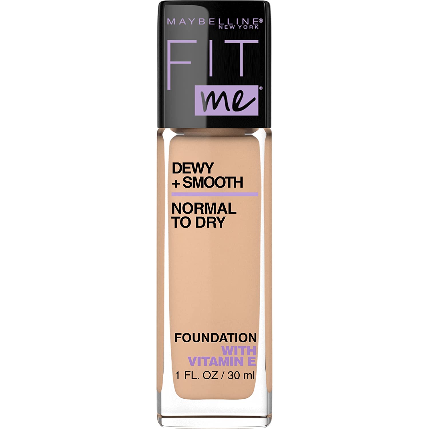 Maybelline Fit Me Dewy + Smooth Foundation Makeup, Nude Beige, 1 Count