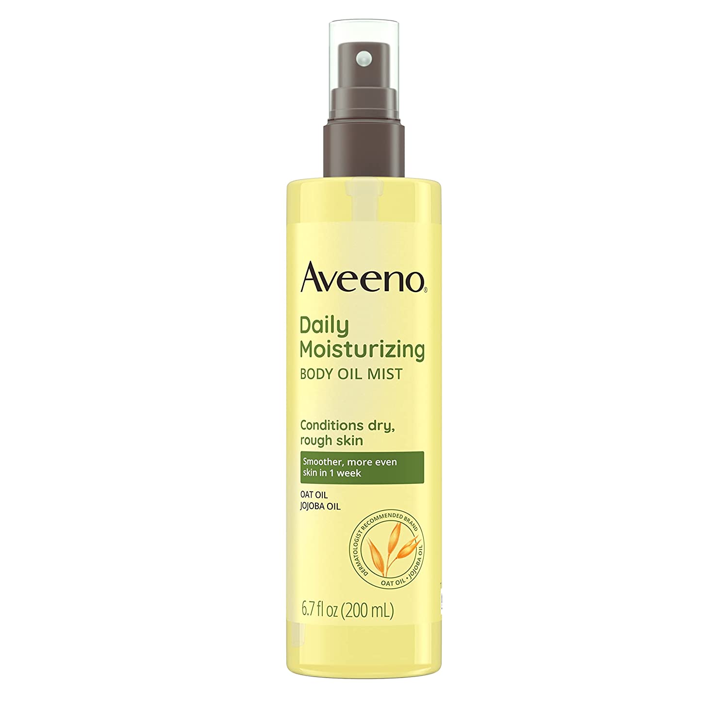 Aveeno Daily Moisturizing Dry Body Oil Mist with Oat and Jojoba Oil for Dry, Rough Sensitive Skin, Nourishing & Hypoallergenic Body Spray, Paraben-, Silicone- & Phthalate-Free, 6.7 fl. Oz