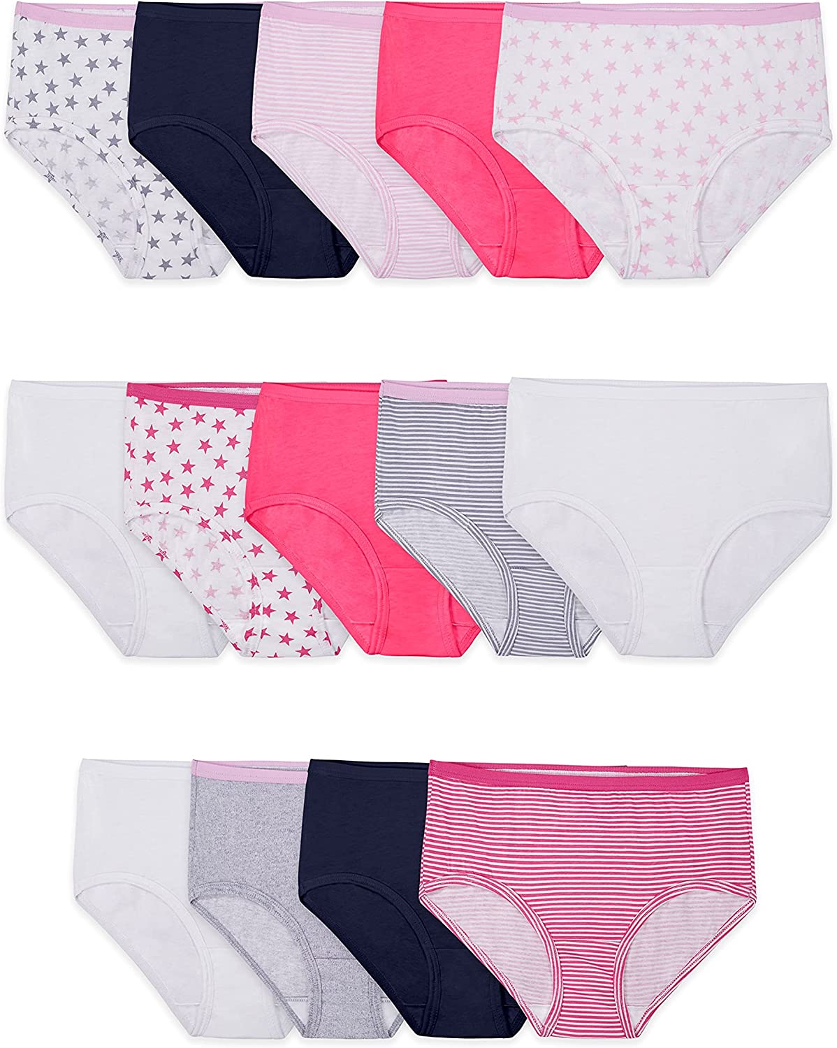 Fruit of the Loom Girls' Tag Free Cotton Brief Underwear Multipacks