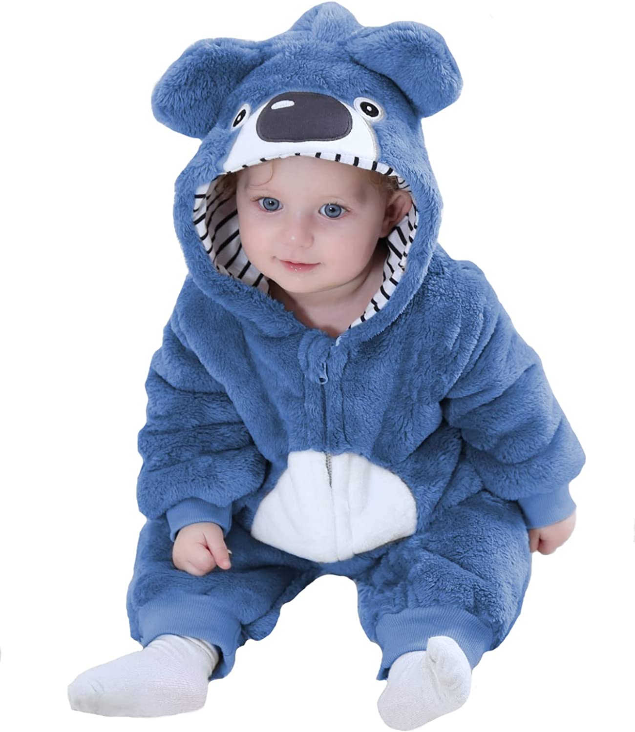 TONWHAR Unisex-Baby Costume Jumpsuit Pajama Cartoon Dog Dinosaur Outfit Toddler's Romper