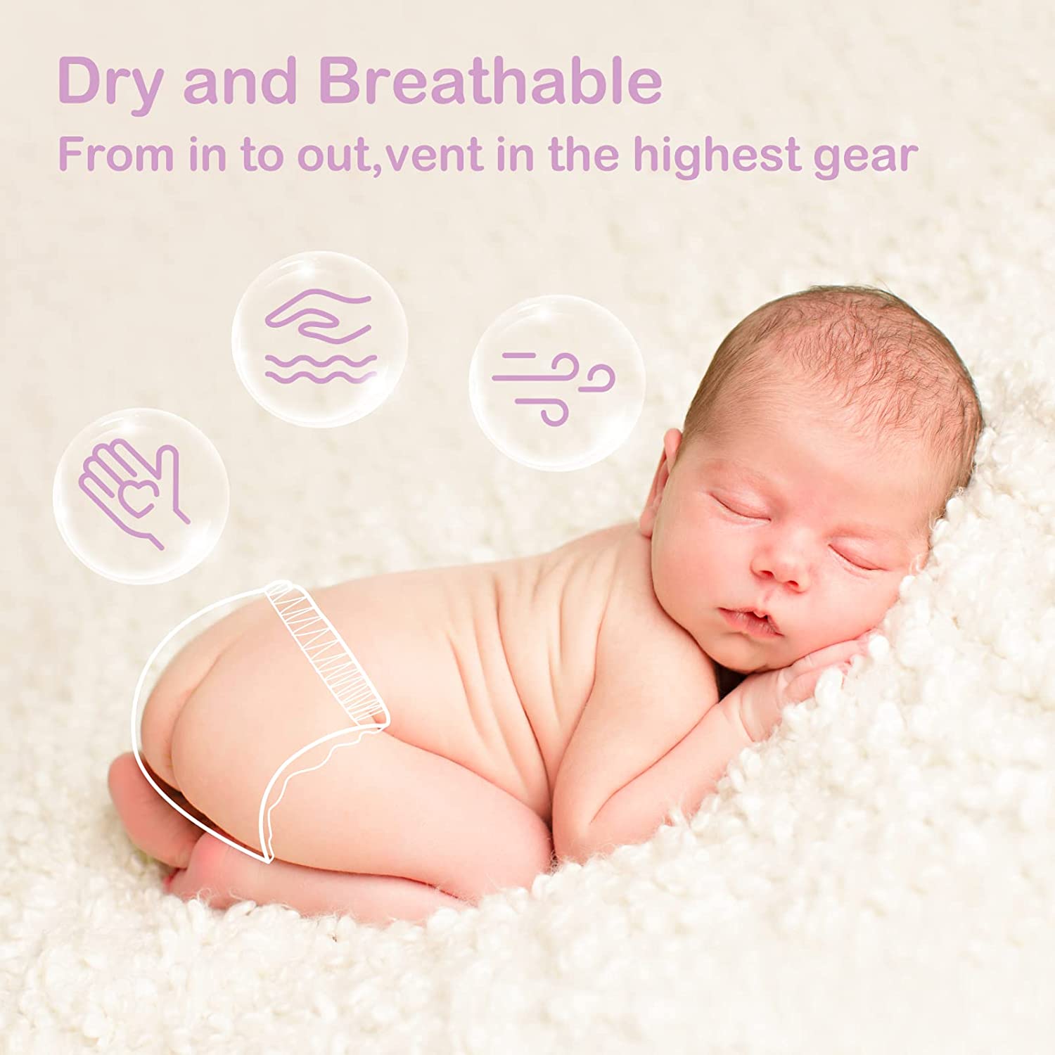 Newborn Diapers for Baby's Sensitive Skin Size 1(8-14lb) 82 Count,Babycozy Bouncy Soft Diapers Fit Baby Preemie, Dry Disposable Diapers Hypoallergenic Without Chlorine