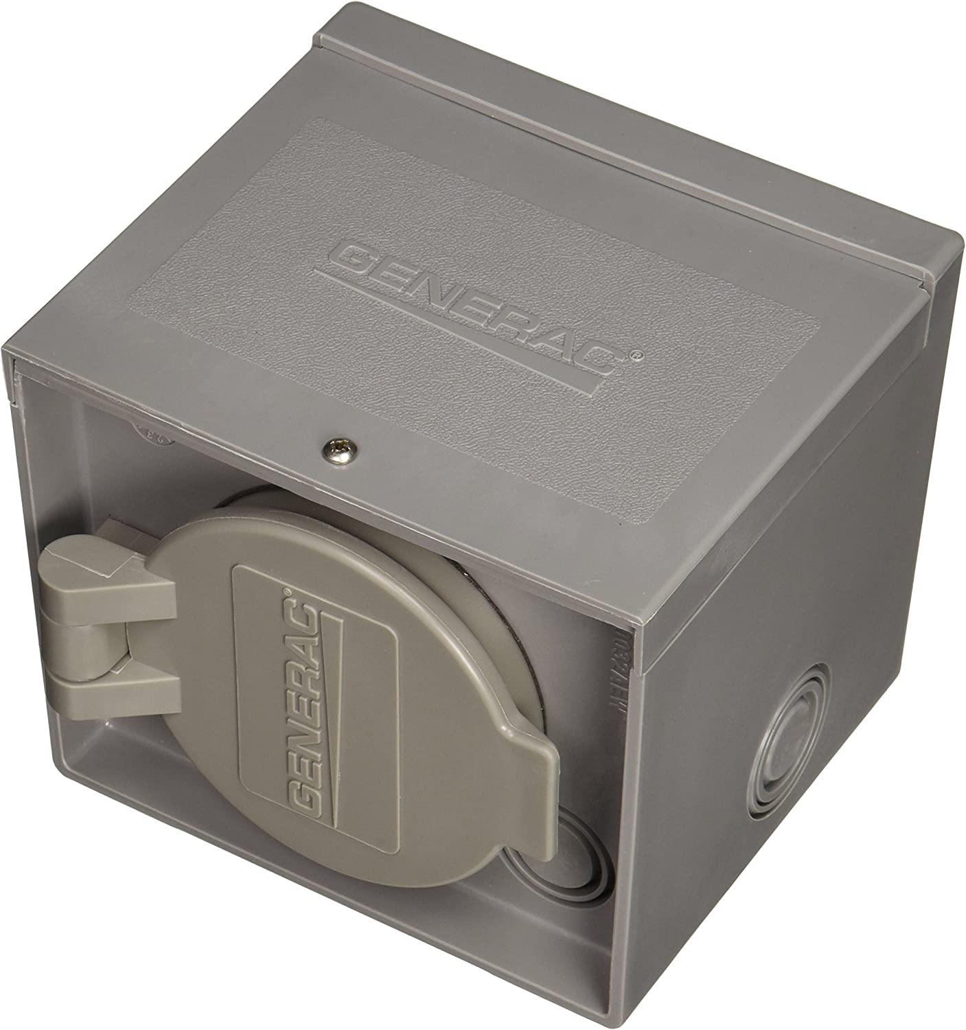 Generac 6340 30-Amp 125/250V Raintight Power Inlet Box with Spring-Loaded Flip Lid
