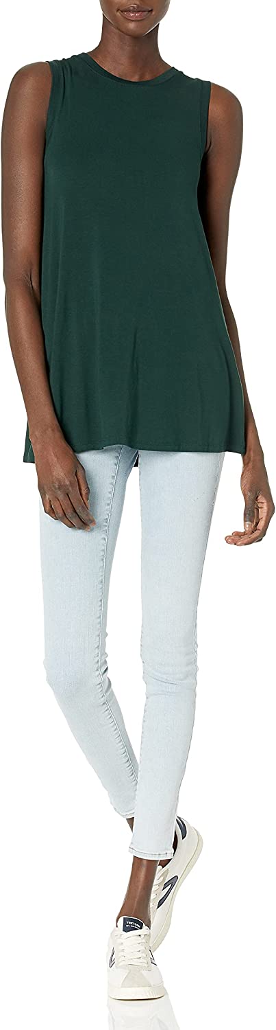 Amazon Essentials Women&#39;s Jersey Relaxed-Fit Muscle-Sleeve Swing Tunic (Previously Daily Ritual)