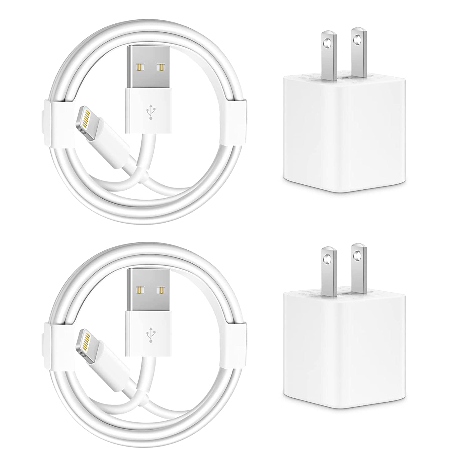 [Apple MFi Certified] iPhone Charger,2Pack 6FT USB to Lightning Cable Apple Charging Cord USB Wall Chargers Block Power Adapter for iPhone 13/12/11/X/8 Plus/XR/XS Max/SE/iPad