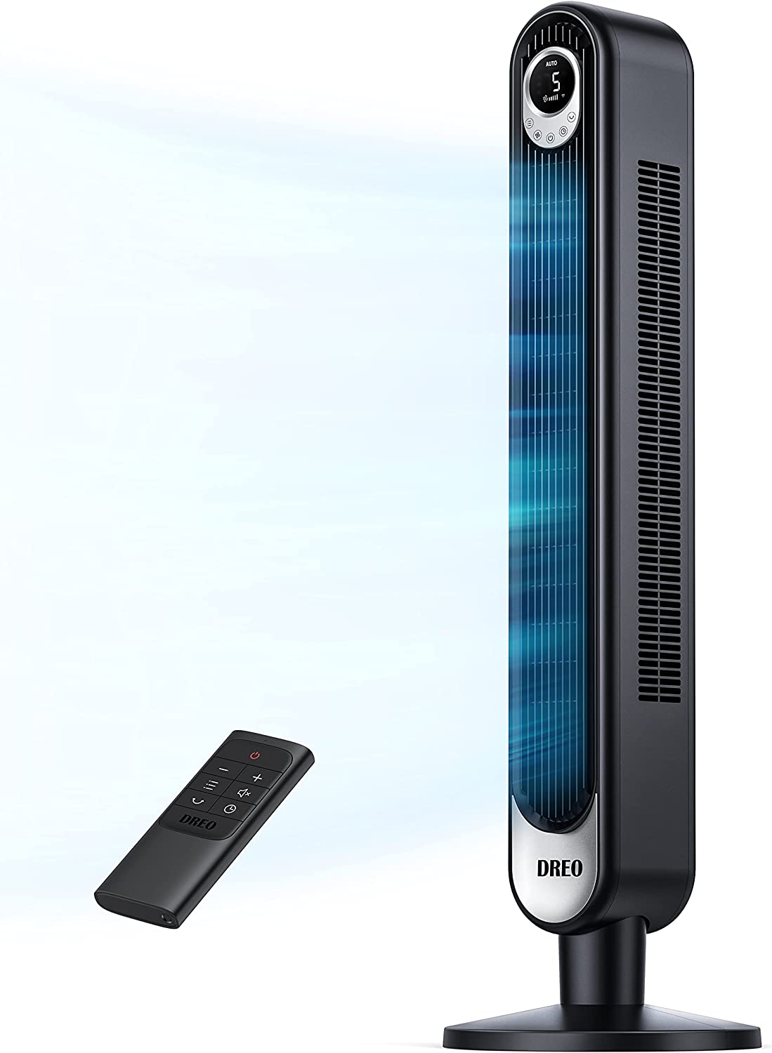 Dreo Tower Fan 42 Inch, Cruiser Pro T1 Quiet Oscillating Bladeless Fan with Remote, 6 Speeds, 4 Modes, LED Display, 12H Timer, Black Floor Standing Fan Powerful for Indoor Home Bedroom Office Room