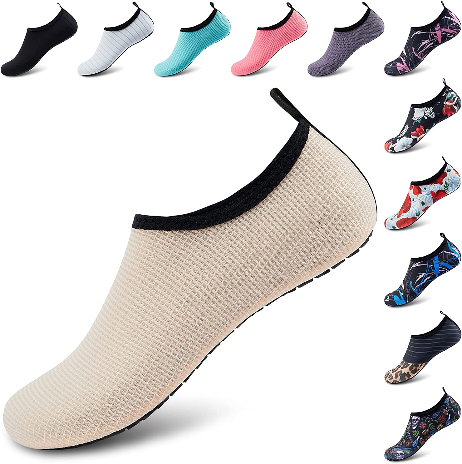 Deevike Water Shoes for Women Men Barefoot Quick-Dry Aqua Socks Slip-on for Beach Swim Surf Yoga Exercise