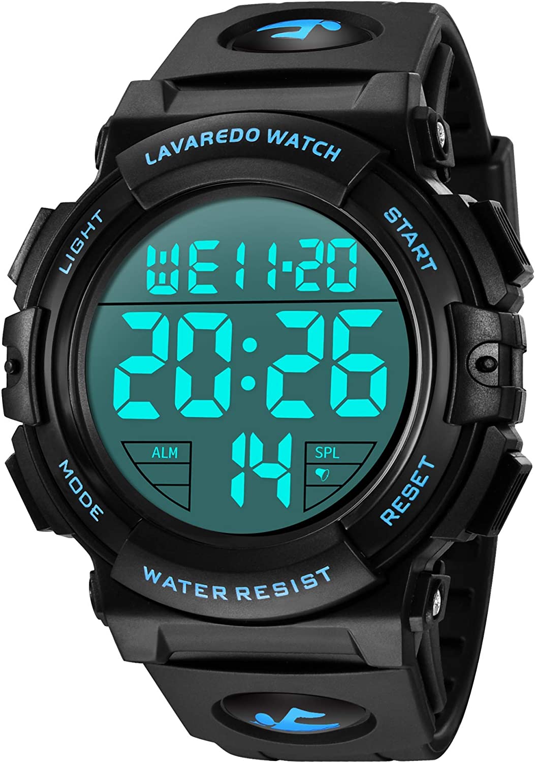 L LAVAREDO Mens Digital Watch - Sports Military Watches Waterproof Outdoor Chronograph Military Wrist Watches for Men with LED Back Ligh/Alarm/Date