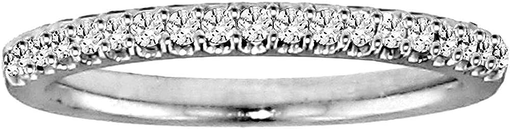 VIP JEWELRY ART 0.35 CT TW Round Diamond Wedding Band in Platinum