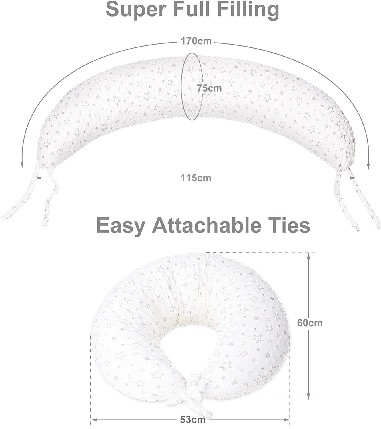 PinkFroggie 46" Long Pregnancy Pillow for Side Sleeping,Full Body Maternity Pillow with Removable Cover,Baby Comfort with Back Support,Versatile Surgery Recovery Support Cushion