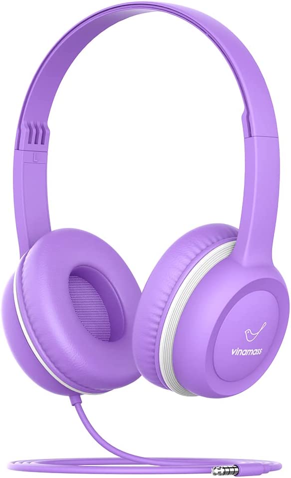 vinamass Kids Headphones, Ear Headphones for Kids, Wired Headphones with Safe Volume Limiter 85dB, Adjustable and Flexible for Kids, Boys, Girls,Suit for School Classroom Students Teens Children