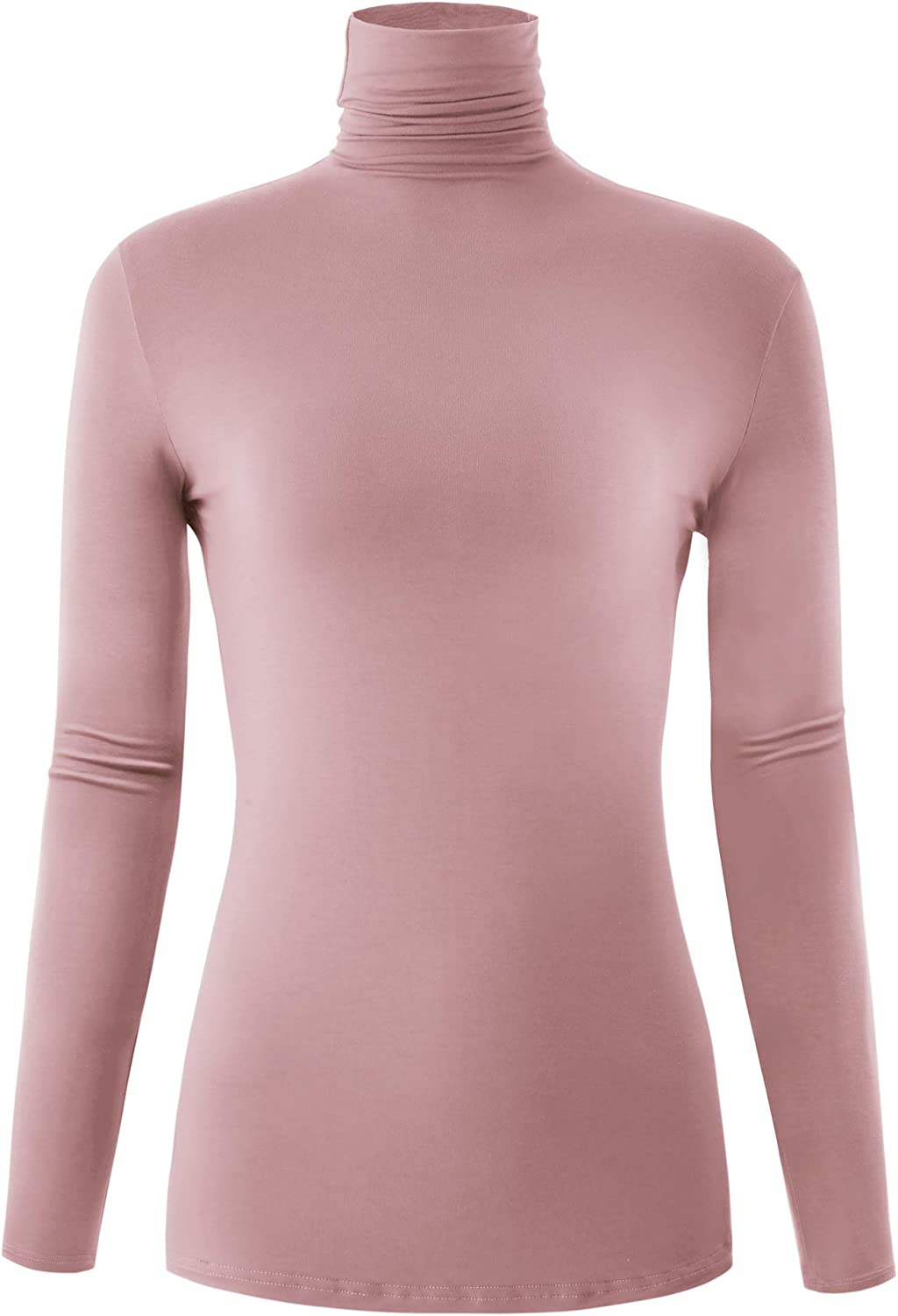 AUHEGN Women's Long Sleeve Lightweight Turtleneck Top Pullover Casual Active Layer Tops Shirts