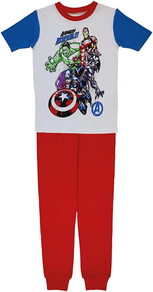 Marvel Boys' Black Panther | The Avengers | Spider-Man 2-Piece Snug-fit Cotton Pajamas Set