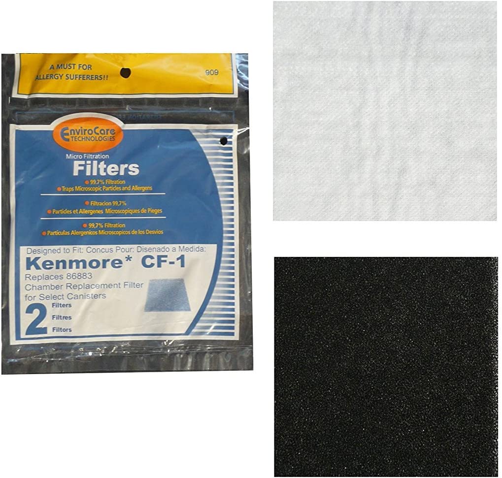 EnviroCare Replacement Vacuum Filters for Kenmore Sears Progressive Foam Filter CF1 4 Filters