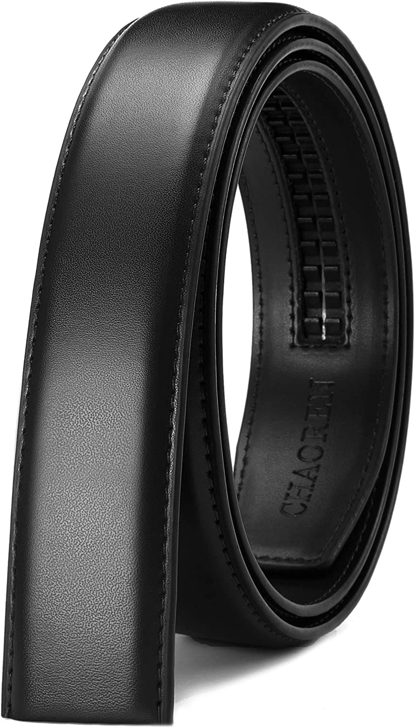 CHAOREN Ratchet Belt Replacement Strap 1 3/8”, Leather Belt Strap for 40MM Slide Click Buckle