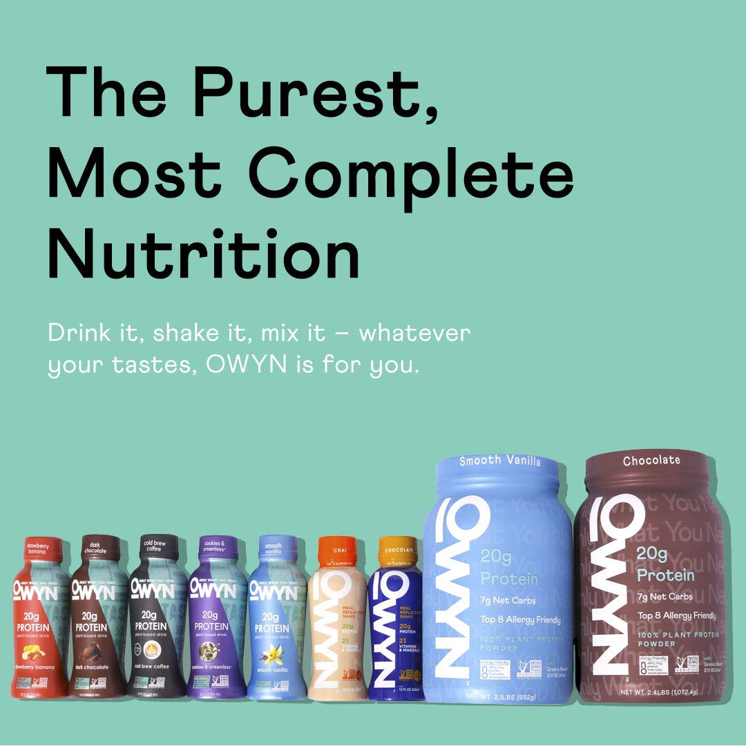 Owyn 100% Vegan Plant-Based Protein Shake, Cold Brew Coffee, 12 Pack, with 20g Plant Protein, Omega-3, Prebiotic Supplements, Superfoods Greens Blend, Gluten-Free, Soy-Free, Non-GMO