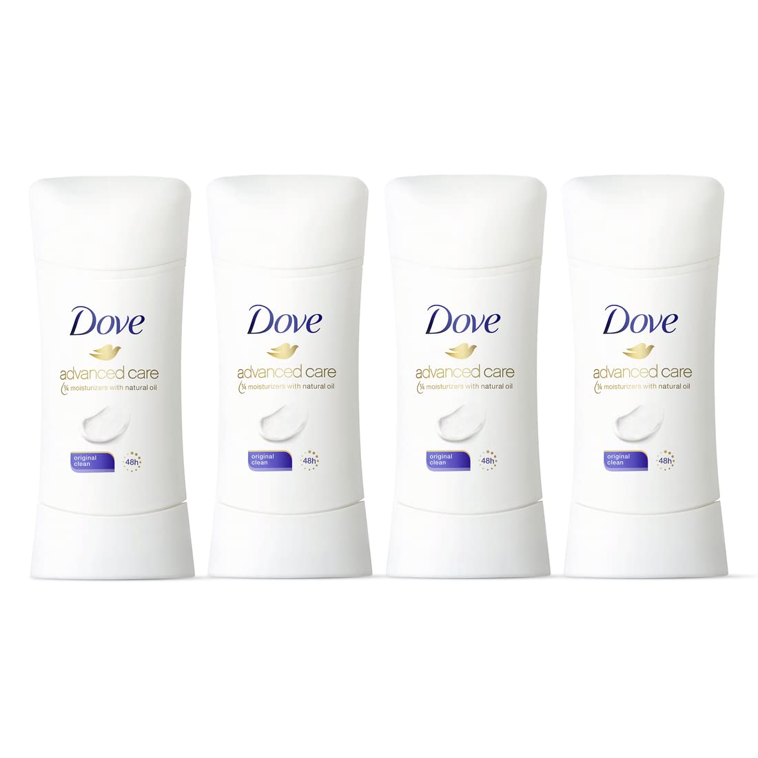 Dove Antiperspirant Deodorant with 48 Hour Protection Original Clean, Deodorant for Women, 2.6 Ounce (Pack of 4), White