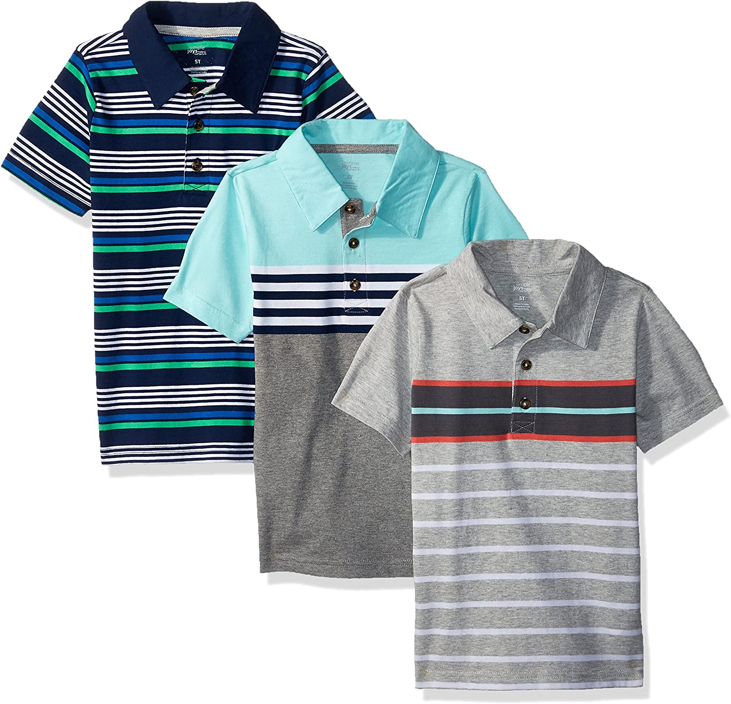 Simple Joys by Carter's Toddler Boys' Short-Sleeve Polo, Pack of 3