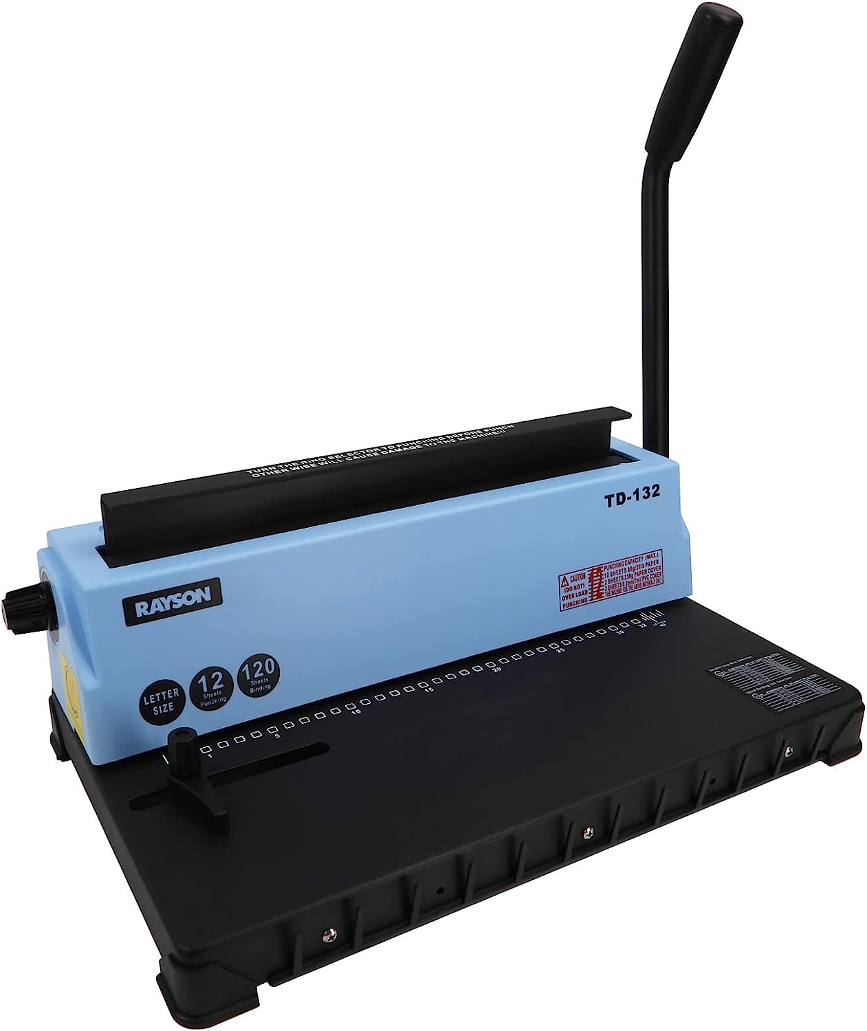 Rayson TD-132 Binding Machine Punch 12 Sheets/Bind 120 Sheets with Sturdy Metal Construction