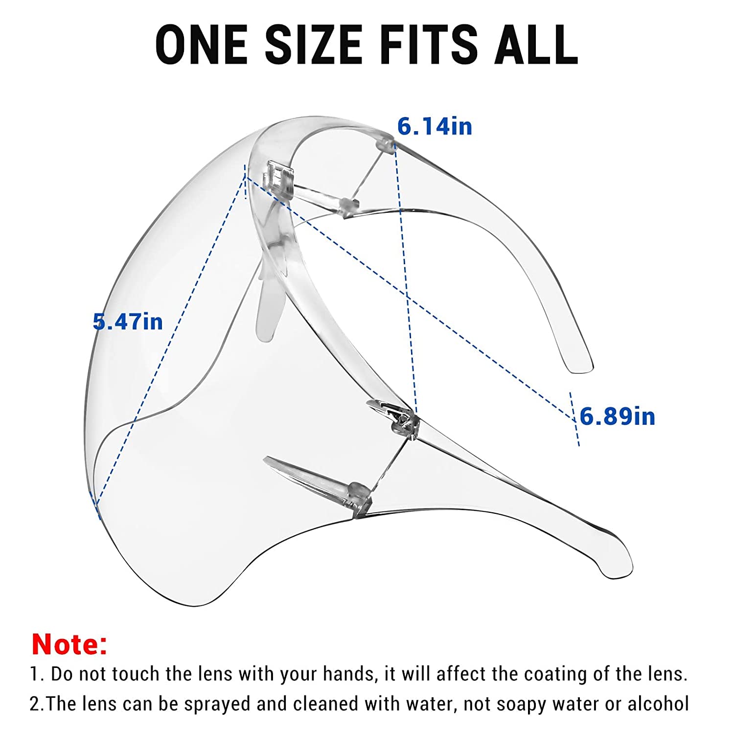 Face Shield with Glasses 4 Pack, Anti-Fog Clear Face Mask Shield Ultra Clear Reusable Protective Plastic Face Shield Mask Droplet Splash Guard for Women Men Kids