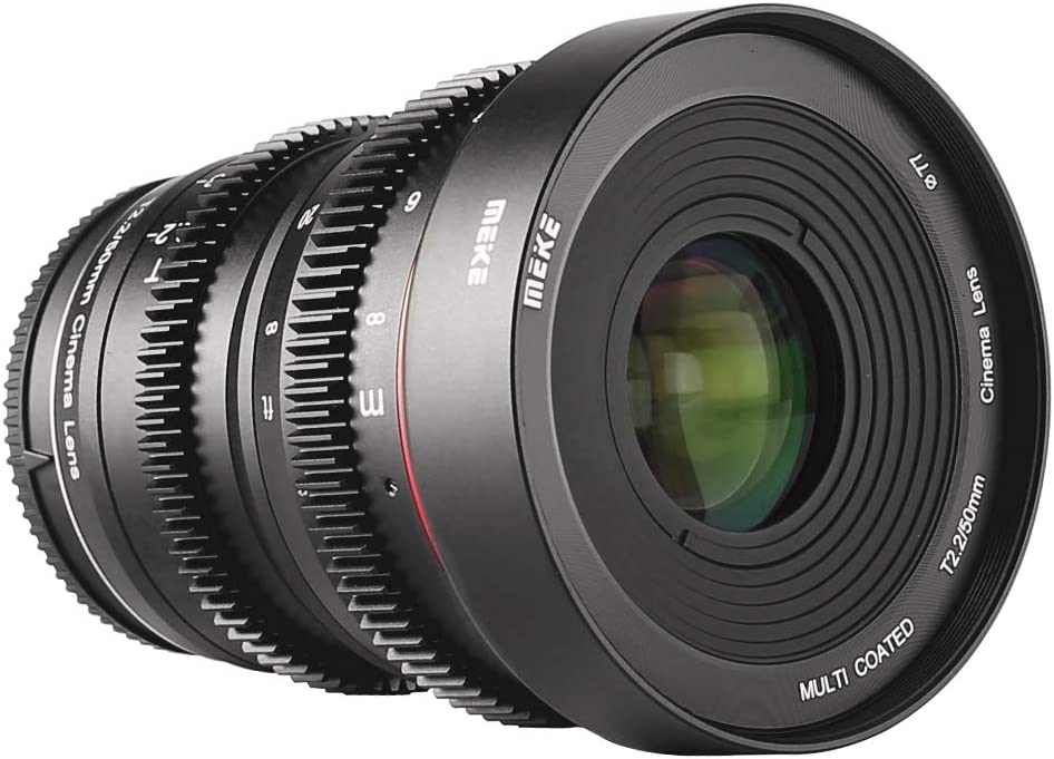 Meike 50mm T2.2 Mini Manual Focus Wide-Angle Cinema Lens for M43 Micro Four Thirds MFT Mount Cameras BMPCC 4K Z CAM E2