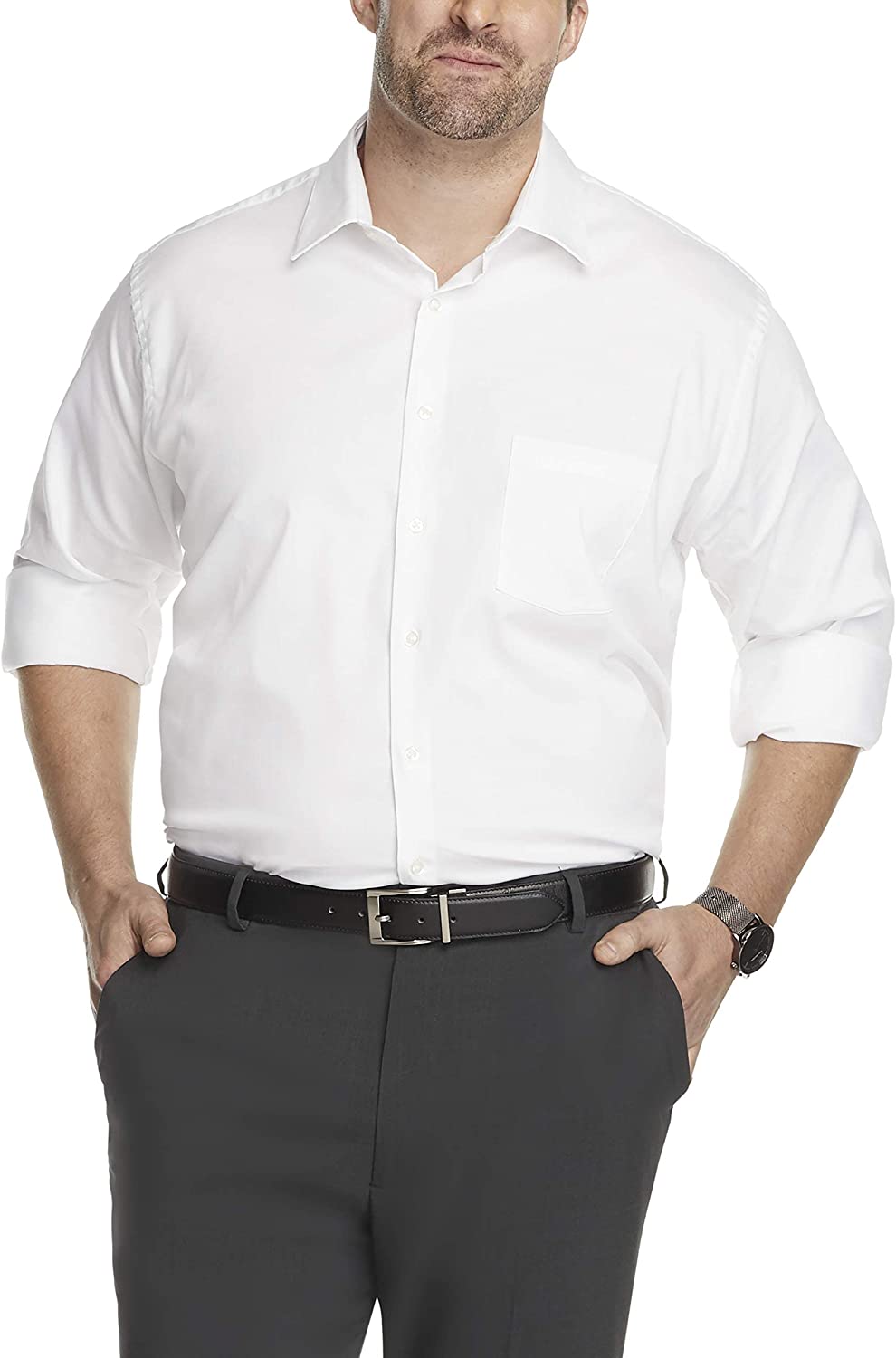 Van Heusen Men's BIG FIT Dress Shirt Stain Shield Stretch (Big and Tall)