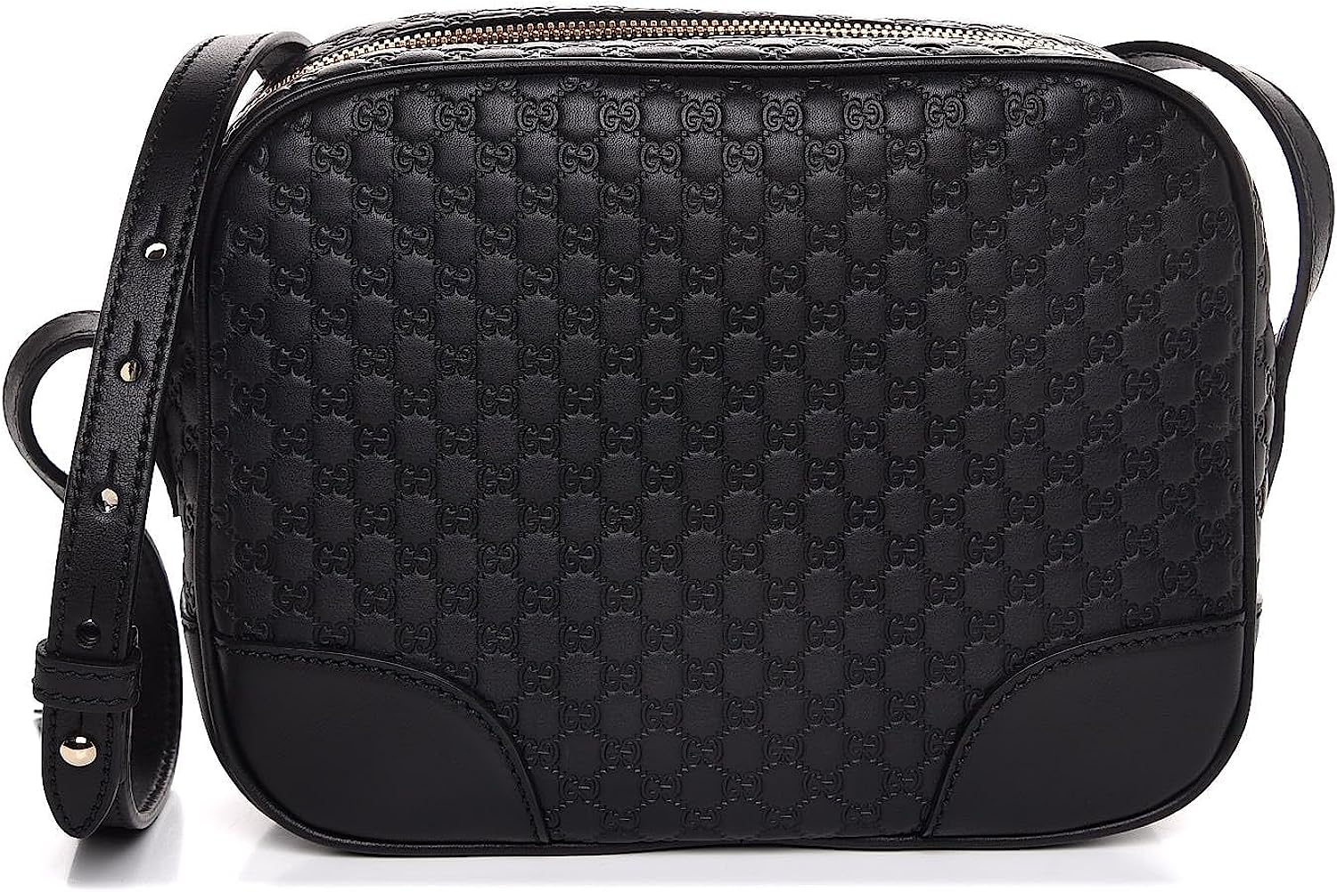 Gucci Bree GG Supreme Camera Case Black Leather Bag Handbag Mini Italy New