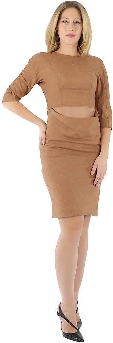 BURBERRY Ladies Bronze Double Waist Shift Dress