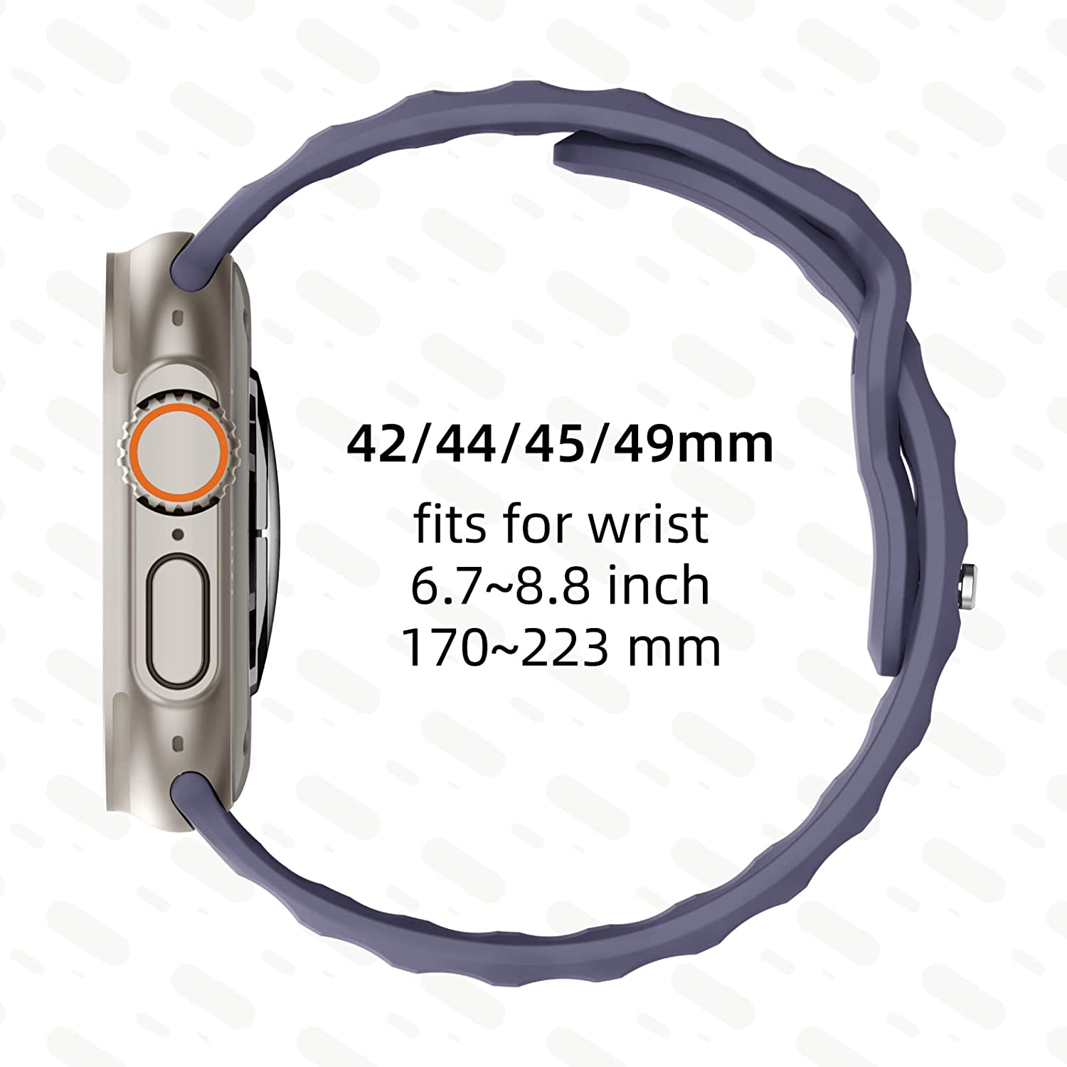 Sport Bands Compatible with Apple Watch Ultra Band 49mm 45mm 44mm 42mm for Men, Soft Silicone Wristbands Waterproof Replacement Strap for iWatch Series 8 7 6 5 SE Ultra, 2 Packs