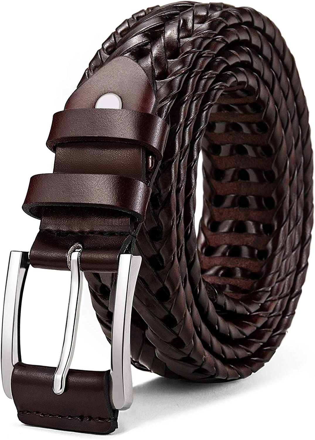 BULLIANT Mens Belts, Leather Woven Braided Belts for Men Casual Jeans Golf,Anyfit,Gift Boxed